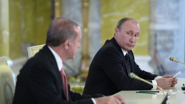Presidente de Turquía, Recep Tayyip Erdogan, y presidente de Rusia, Vladímir Putin - Sputnik Mundo