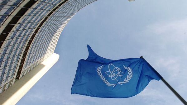 La bandera de OIEA en Viena - Sputnik Mundo