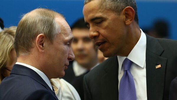 Vladímir Putin, presidente de Rusia, y Barack Obama, presidente de EEUU - Sputnik Mundo