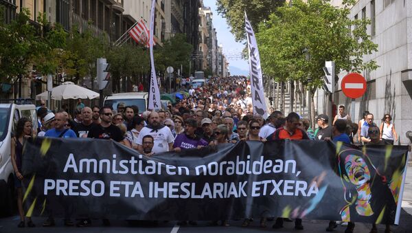 Manifestación en Bilbao en apoyo de los presos de la banda terrorista ETA - Sputnik Mundo