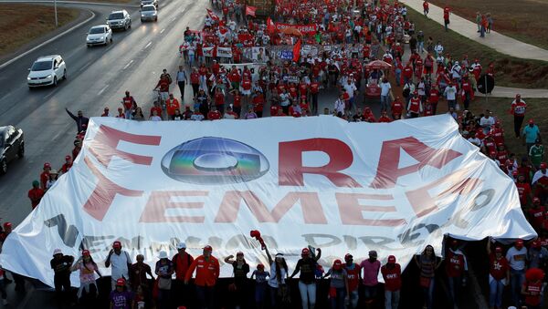 Protesta contra Michel Temer, el presidente interino de Brasil (archivo) - Sputnik Mundo