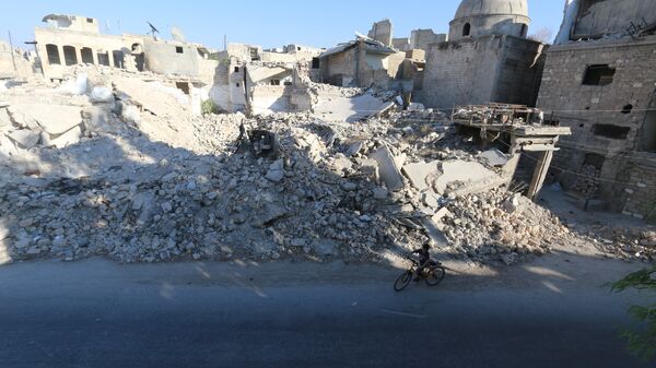 Edificios destruidos en Alepo, Siria (archivo) - Sputnik Mundo