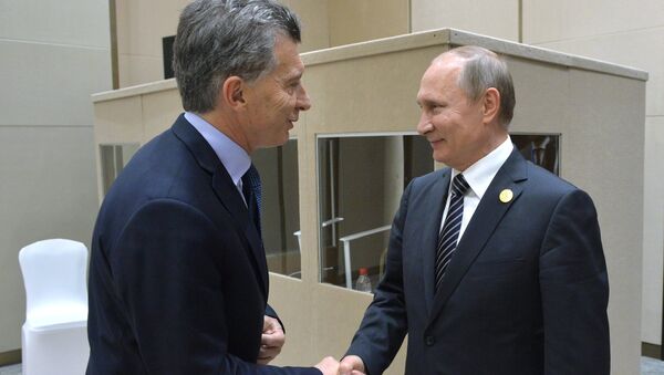 Presidente argentino, Mauricio Macri, y presidente ruso, Vladímir Putin (archivo) - Sputnik Mundo