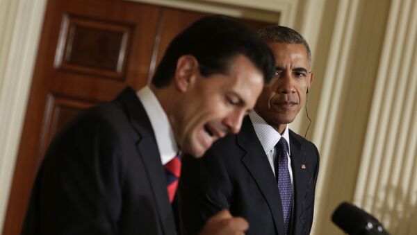 Presidente de México, Enrique Peña, y presidente de EEUU, Barack Obama - Sputnik Mundo