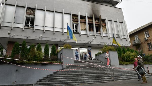 Sede de la cadena ucraniana Inter tras el incendio - Sputnik Mundo
