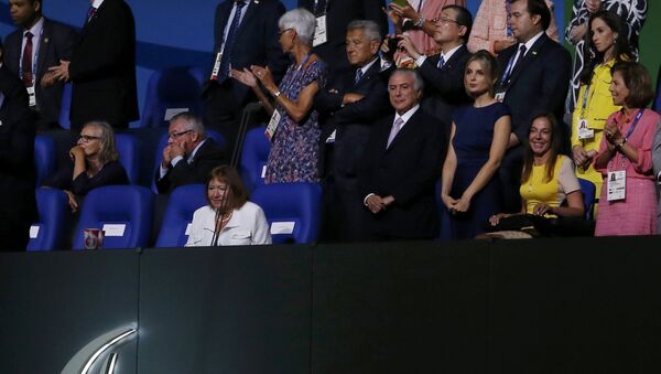 Michel Temer, presidente de Brasil, durante la ceremonia de apertura de los Juegos Paralímpicos - Sputnik Mundo