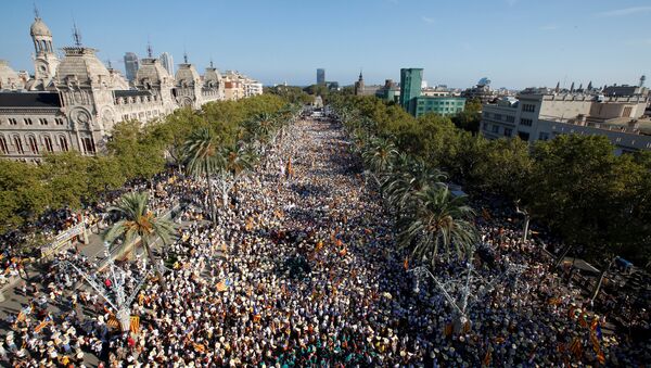 Las manifestaciones en Cataluña del 11 de septiembre - Sputnik Mundo