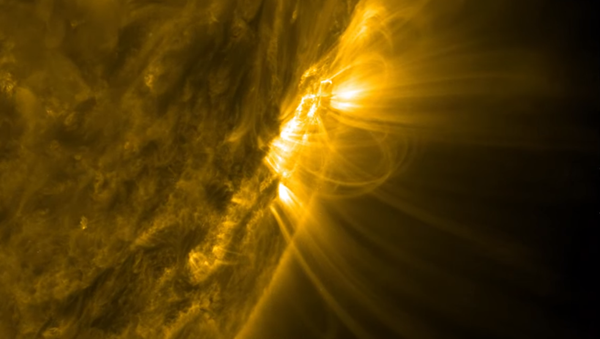 La NASA capta una serie de arcos dorados que emergen del Sol - Sputnik Mundo