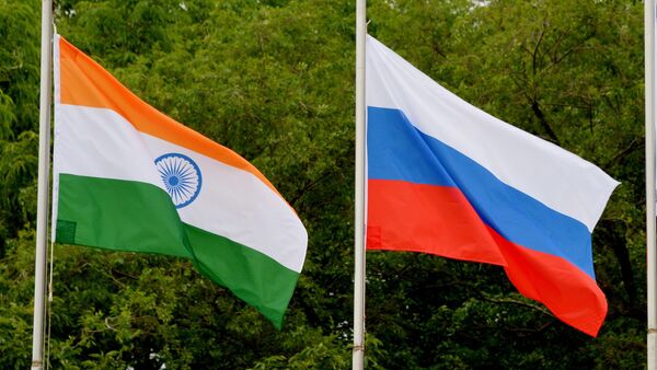 Las banderas de India y Rusia - Sputnik Mundo