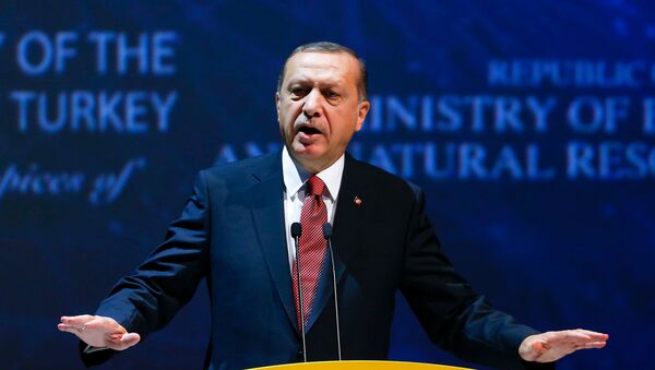 Turkish President Erdogan delivers a speech during the 23rd World Energy Congress in Istanbul - Sputnik Mundo