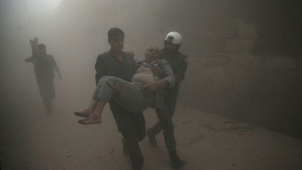 Hombre herido en Damasco, Siria - Sputnik Mundo