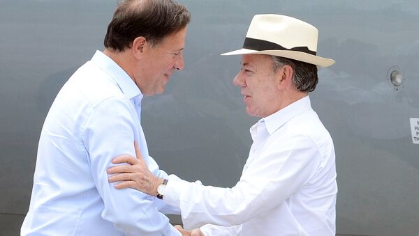 Presidente de Panamá, Juan Carlos Varela, y presidente de Colombia, Juan Manuel Santos - Sputnik Mundo