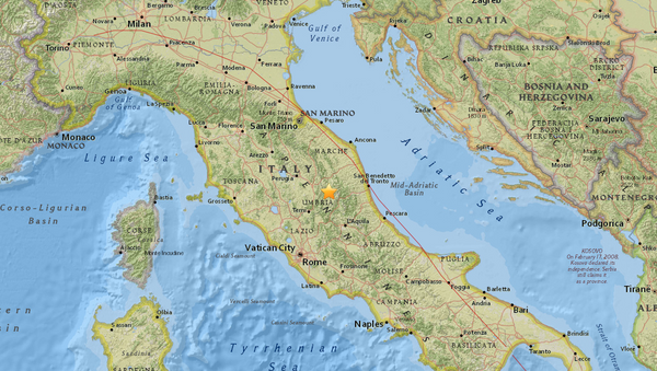 Epicentro del terremoto que sacudió la zona central de Italia el 36 de octubre de 2016 - Sputnik Mundo