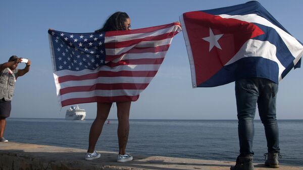 Banderas de Cuba y de EEUU (archivo) - Sputnik Mundo