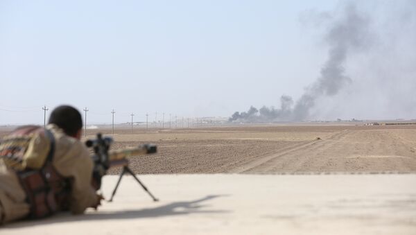 Smoke rises at Islamic State militants' positions southwest of Mosul - Sputnik Mundo