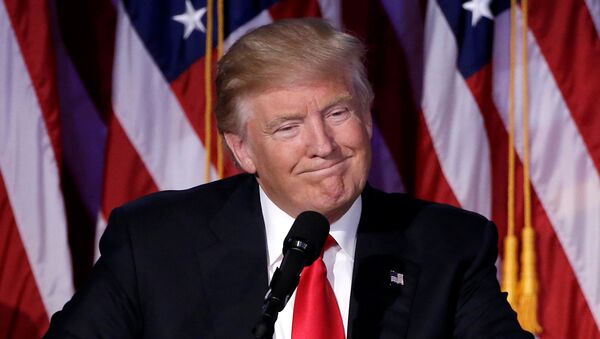 U.S. President-elect Donald Trump speaks at election night rally in Manhattan, New York, U.S., November 9, 2016 - Sputnik Mundo