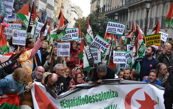 Manifestación en Madrid en apoyo del referéndum saharaui - Sputnik Mundo