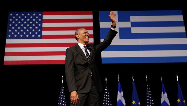 Barack Obama, el presidentede EEUU, en Grecia - Sputnik Mundo