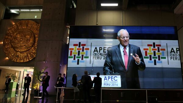 Pedro Pablo Kuczynski, el presidente de Perú, durante su plática en APEC - Sputnik Mundo