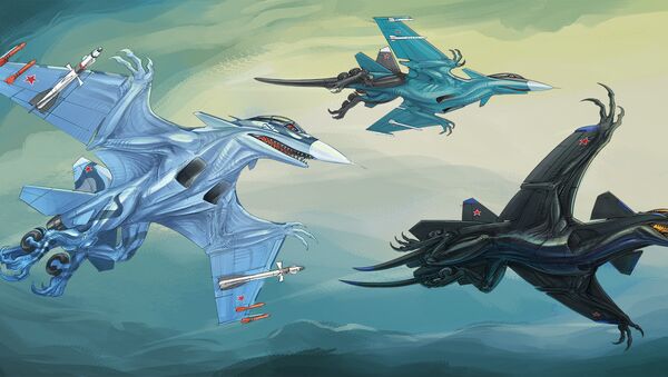 Los aerosaurios insipirados por los aviones SU-33, SU-34 y SU-47 - Sputnik Mundo