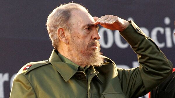 Cuba's President Fidel Castro looks at the crowd during a mass rally in Cordoba, Argentina July 21, 2006. REUTERS/Andres Stapff/File Photo - Sputnik Mundo
