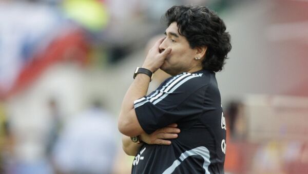 El exjugador argentino Diego Armando Maradona - Sputnik Mundo