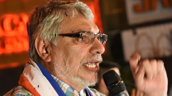 Former Paraguayan president and current senator Fernando Lugo speaks during a political rally in Asuncion  - Sputnik Mundo