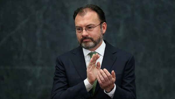 New Mexico's Foreign Minister Luis Videgaray is seen during an address to the media by Mexico's President Enrique Pena Nieto to announce new cabinet members at Los Pinos presidential residence in Mexico City, Mexico - Sputnik Mundo