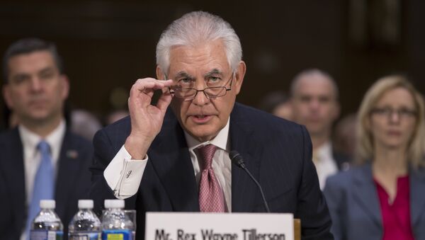Secretary of State-designate Rex Tillerson testifies on Capitol Hill in Washington, Wednesday, Jan. 11, 2017, at his confirmation hearing before the Senate Foreign Relations Committee - Sputnik Mundo