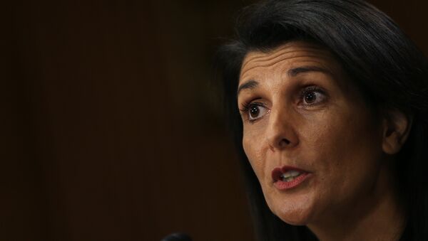 Former South Carolina Governor Nikki Haley testifies before a Senate Foreign Relations Committee confirmation hearing on her nomination to be to U.S. ambassador to the United Nations at Capitol Hill in Washington, - Sputnik Mundo