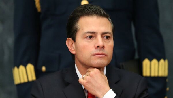 Mexico's President Enrique Pena Nieto gestures as he delivers a message about foreign affairs at Los Pinos presidential residence in Mexico City, Mexico, January - Sputnik Mundo