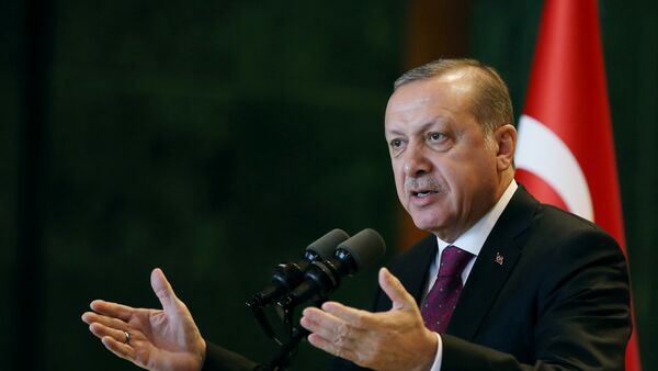 Turkey's President Tayyip Erdogan addresses district governors at the Presidential Palace in Ankara, Turkey - Sputnik Mundo