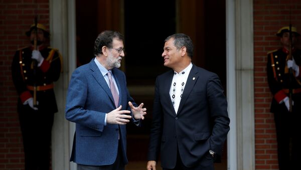 Presidente de Ecuador, Rafael Correa, y el primer ministro de España, Mariano Rajoy - Sputnik Mundo