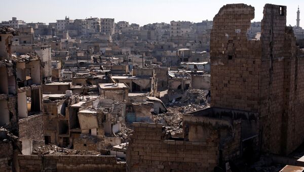 A general view shows damaged buildings at al-Kalasa district of Aleppo, Syria in Aleppo, Syria, February 2, 2017 - Sputnik Mundo
