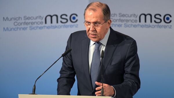 Ministro ruso de Asuntos Exteriores,  Serguéi Lavrov, en la conferencia de Múnich - Sputnik Mundo