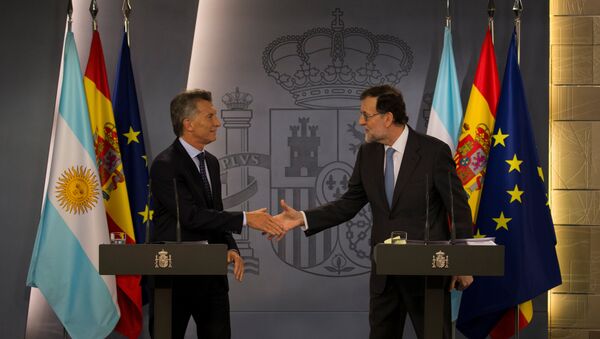 Mauricio Macri, presidente de la República Argentina, y Mariano Rajoy, presidente del Gobierno español - Sputnik Mundo