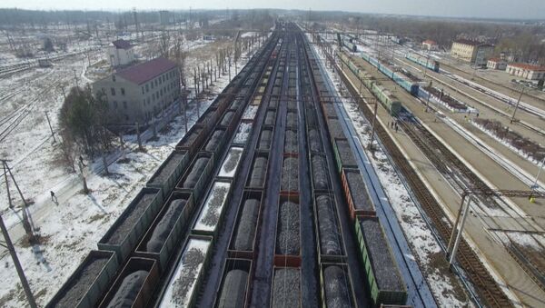 Cientos de coches de carbón bloqueados en Donbás (vídeo) - Sputnik Mundo