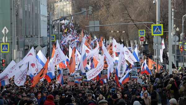 Marcha en Moscú en memoria de Borís Nemtsov - Sputnik Mundo