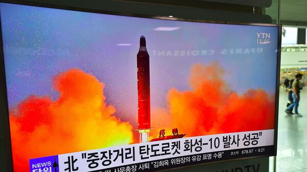 Lanzamiento de un misil en Corea del Norte (archivo) - Sputnik Mundo
