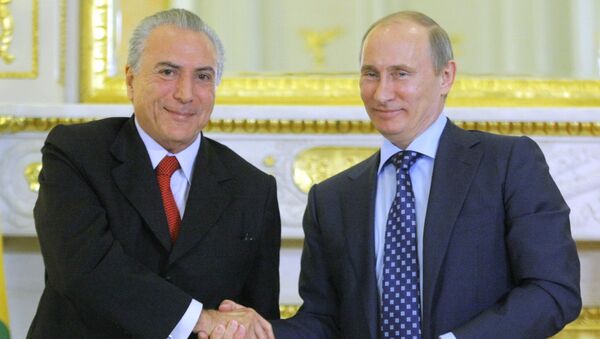 Presidente de Brasil, Michel Temer, y presidente de Rusia, Vladímir Putin (Archivo) - Sputnik Mundo