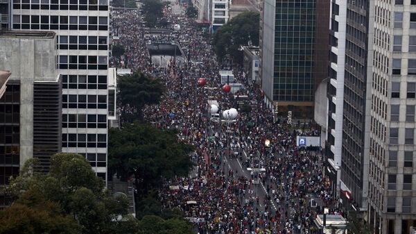Huelga contra las reformas de Temer en Brasil (archivo) - Sputnik Mundo
