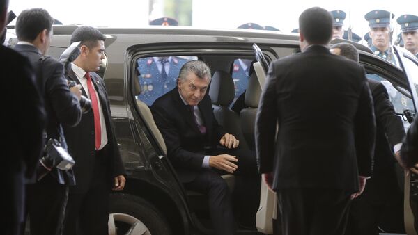 Mauricio Macri, el presidente de Argentina, durante el encuentro con su par de Paraguay, Horacio Cartes - Sputnik Mundo
