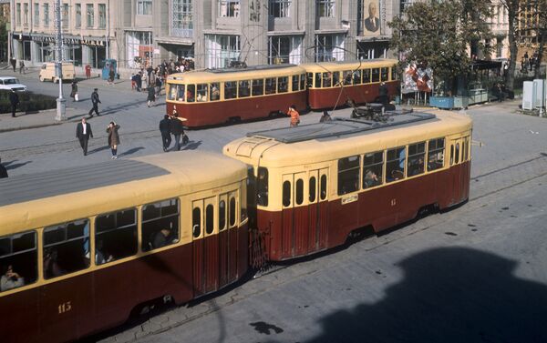Tranvías moscovitas en los años setenta - Sputnik Mundo
