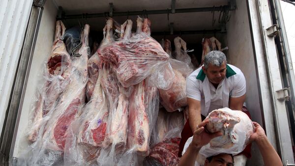 Camión con carne en Sao Paulo, Brasil - Sputnik Mundo