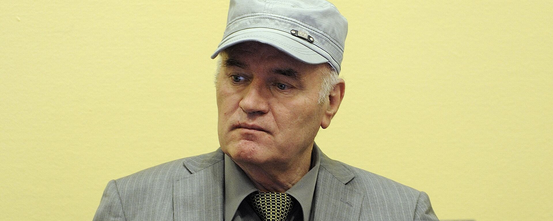 Wartime Bosnian Serb army chief Ratko Mladic sits in the court during his initial appearance at UN war crimes tribunal in The Hague - Sputnik Mundo, 1920, 08.06.2021