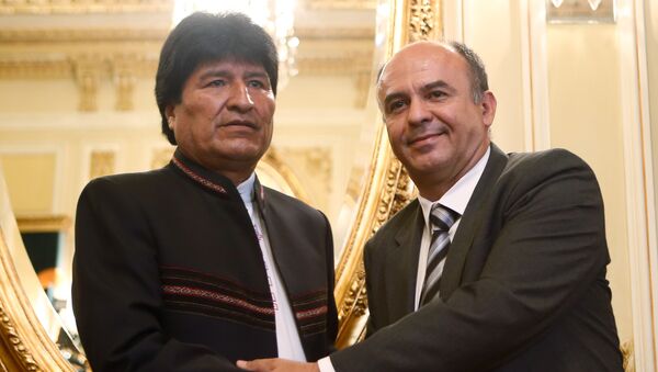 Presidente de Bolivia, Evo Morales, y ministro de Defensa de Bolivia, Reymi Ferreira (archivo) - Sputnik Mundo