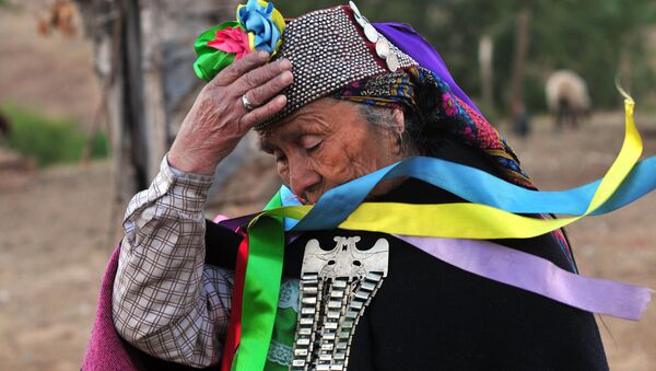 Una mujer indígena en la región chilena de Araucanía - Sputnik Mundo