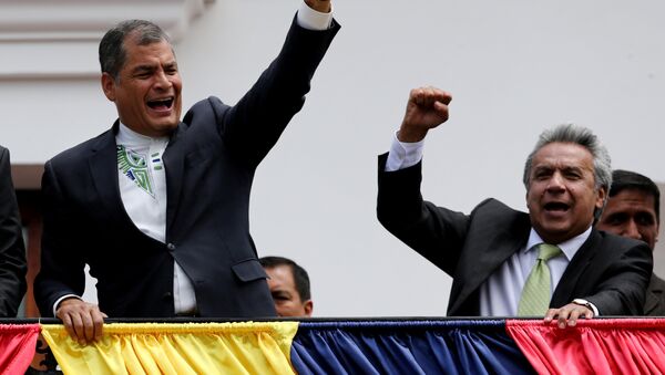 Presidente de Ecuador, Rafael Correa con ganador de las presidenciales, Lenin Moreno - Sputnik Mundo