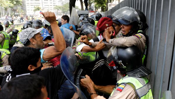 Protestas de la oposición en Caracas, Venezuela (archivo) - Sputnik Mundo