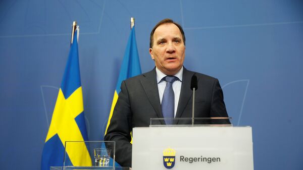 Swedish Prime Minister Stefan Lofven speaks at a news conference at Rosenbad after a terror attack on Drottninggatan  - Sputnik Mundo